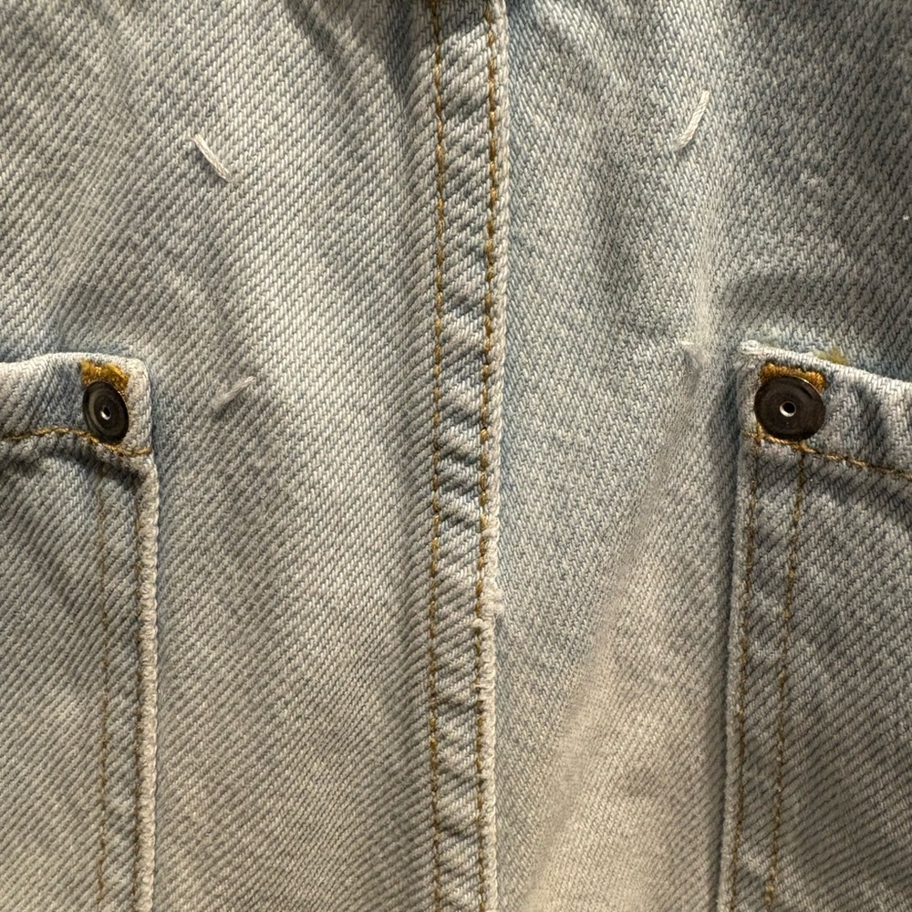 Light Blue with tan Women' Wide-Leg Jeans open waist Maison margiela size 2 - Picture 10 of 16